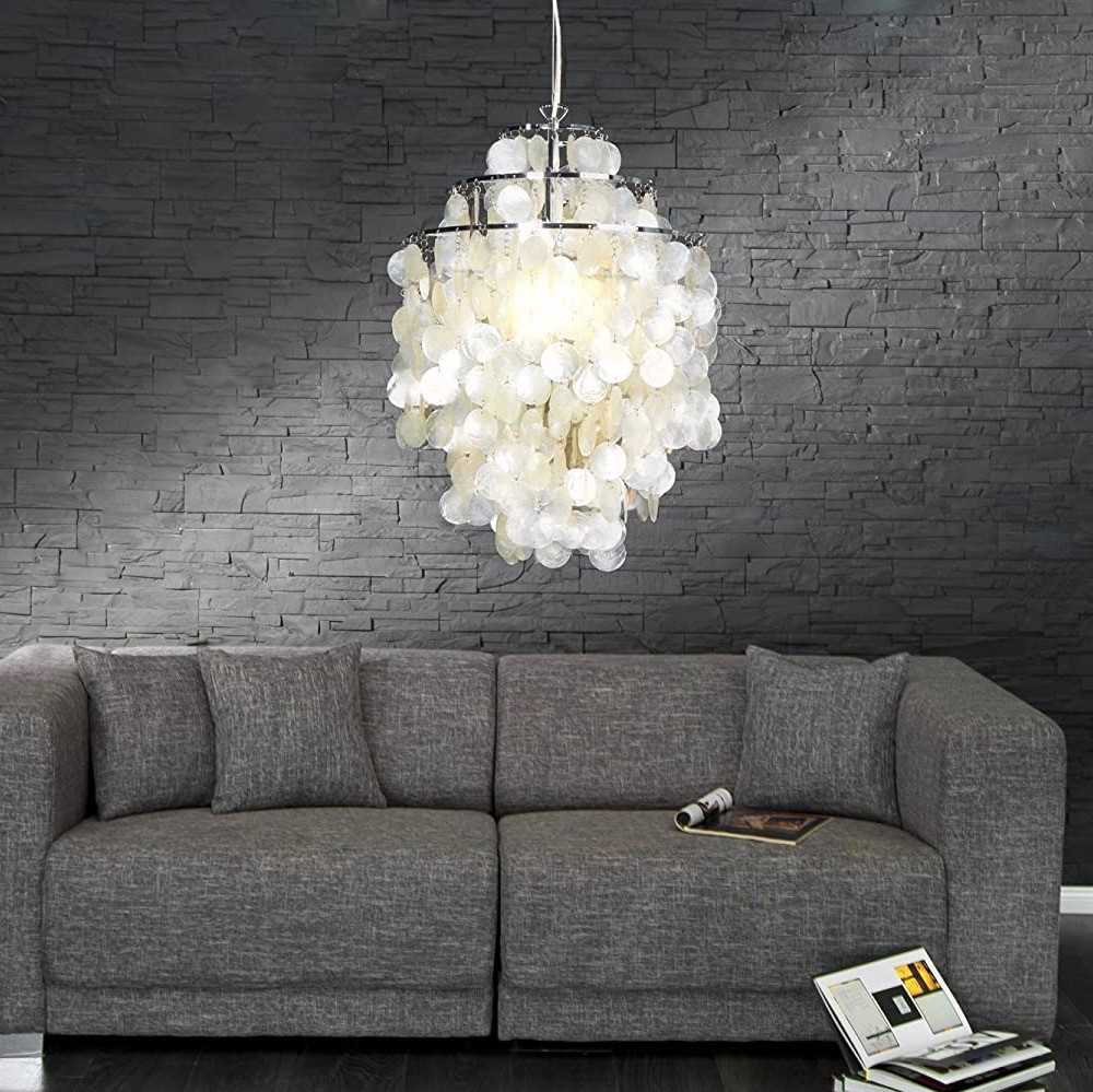 334,95 € Free Shipping | Hanging lamp 60W 64×40 cm. Metal casting. White Color
