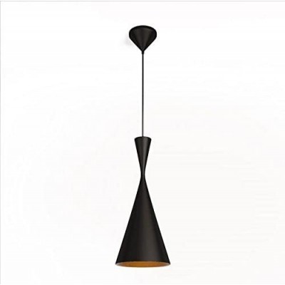 Lampe à suspension 100W Façonner Conique 150×20 cm. Salle, salle à manger et hall. Métal. Couleur noir