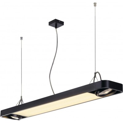 Lampada a sospensione Forma Estesa 138×23 cm. LED dimmerabili Soggiorno, sala da pranzo e camera da letto. Colore nero