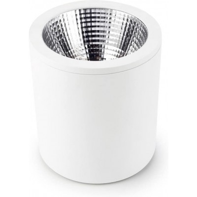 Innenscheinwerfer Zylindrisch Gestalten 24×20 cm. LED Wohnzimmer, esszimmer und empfangshalle. Aluminium. Weiß Farbe