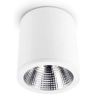 Innenscheinwerfer Zylindrisch Gestalten 25×20 cm. LED Esszimmer, schlafzimmer und empfangshalle. Aluminium. Weiß Farbe