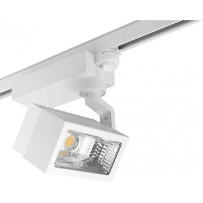134,95 € Envío gratis | Foco para interior Forma Rectangular LED Orientable. Sistema de carril-riel Salón, comedor y dormitorio. Color blanco