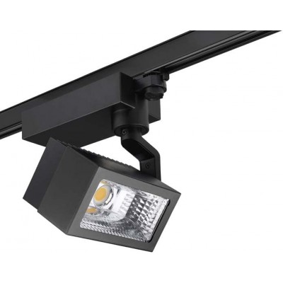 156,95 € Envio grátis | Refletor interno Forma Retangular LED ajustável. sistema ferroviário-ferroviário Sala de jantar, quarto e salão. Alumínio. Cor preto