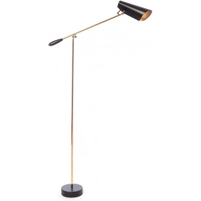 Floor lamp 60W Extended Shape 131×27 cm. Articulated Living room, dining room and lobby. Modern Style. Steel and Aluminum. Black Color