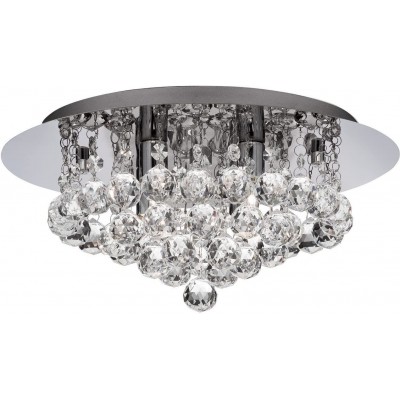 183,95 € Free Shipping | Ceiling lamp 10W Round Shape 35×35 cm. Living room, dining room and bedroom. Modern Style. Crystal, Metal casting and Glass. Plated chrome Color