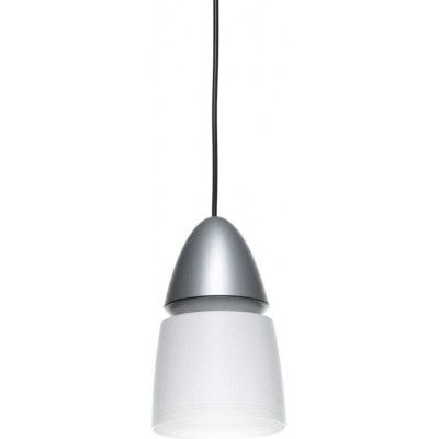 Lampada a sospensione 13W Forma Conica 22×14 cm. Soggiorno, sala da pranzo e atrio. Alluminio. Colore grigio