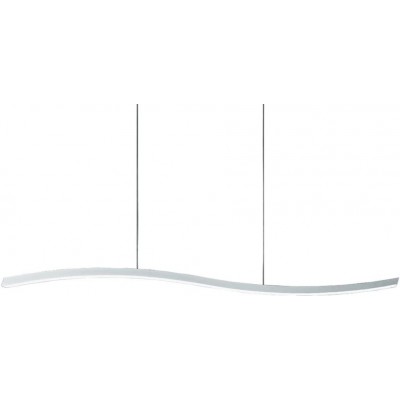 Lampada a sospensione 50W Forma Estesa 130×25 cm. Sala da pranzo, camera da letto e atrio. Metallo. Colore bianca
