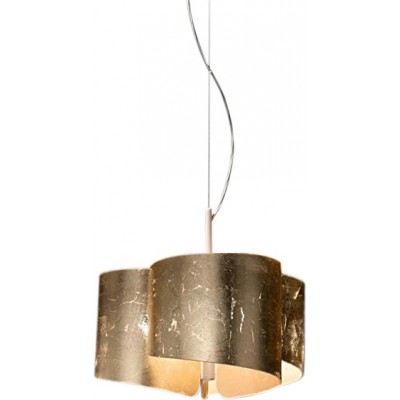 515,95 € Free Shipping | Hanging lamp 70W Cylindrical Shape 46×46 cm. Living room, dining room and bedroom. Modern Style. Metal casting, Paper and Glass. Golden Color