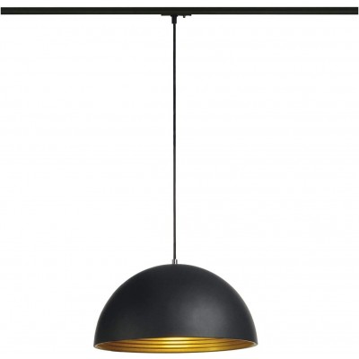 吊灯 40W 球形 形状 48×48 cm. 可调 LED。安装在轨道系统中 客厅, 饭厅 和 卧室. 钢 和 铝. 黑色的 颜色