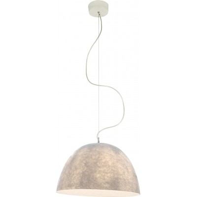 Lámpara colgante 100W Forma Esférica 46×46 cm. Salón, dormitorio y vestíbulo. Metal y Resina. Color blanco