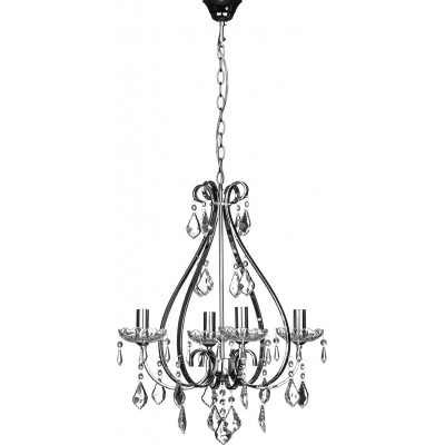 枝形吊灯 40W 59×46 cm. 客厅, 饭厅 和 卧室. 水晶 和 金属. 灰色的 颜色