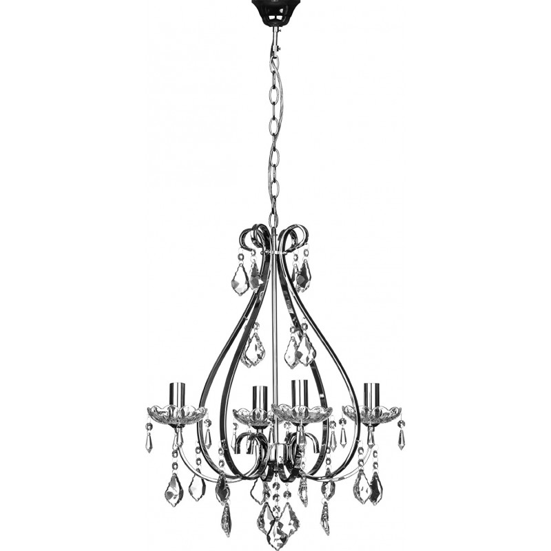 316,95 € Free Shipping | Chandelier 40W 59×46 cm. Living room, dining room and bedroom. Crystal and Metal casting. Gray Color