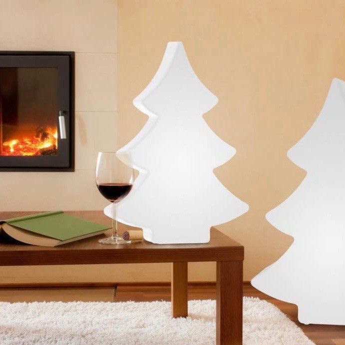 314,95 € Envoi gratuit | Meubles avec éclairage 15W E27 LED 113×79 cm. Conception en forme de sapin de Noël Pmma. Couleur blanc