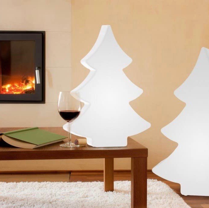 314,95 € Kostenloser Versand | Möbel mit Beleuchtung 15W E27 LED 113×79 cm. Weihnachtsbaumförmiges Design Pmma. Weiß Farbe