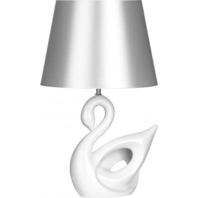 294,95 € Free Shipping | Table lamp 60W Cylindrical Shape 60×37 cm. Swan shaped design Living room, bedroom and lobby. Modern Style. PMMA. White Color