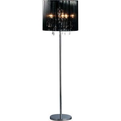 Lampada da pavimento 60W Forma Cilindrica 170×50 cm. Soggiorno, camera da letto e atrio. Metallo. Colore nero