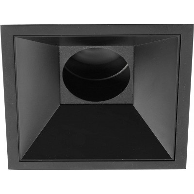 Illuminazione da incasso Forma Quadrata 17×14 cm. Sala da pranzo, camera da letto e atrio. Alluminio. Colore nero