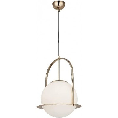 Lámpara colgante 40W 110×30 cm. Cristal, metal y vidrio. Color dorado