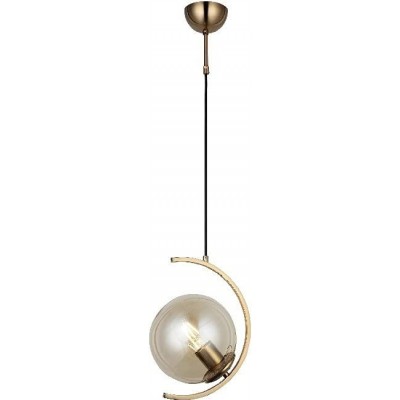 396,95 € Free Shipping | Hanging lamp 40W Spherical Shape 115×22 cm. Living room, dining room and lobby. Crystal, Metal casting and Glass. Golden Color