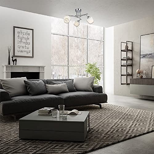 175,95 € Kostenloser Versand | Innenscheinwerfer 40W 44×44 cm. Dreifacher Fokus Kristall, metall und glas. Überzogenes chrom Farbe