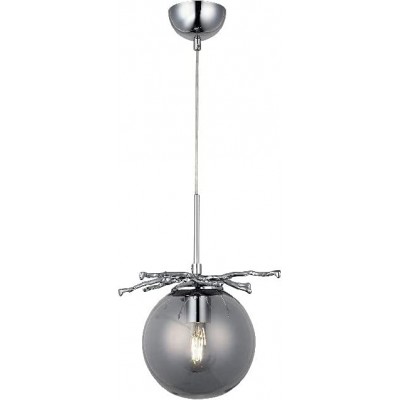 Lâmpada pendurada 40W 88×30 cm. Cristal, metais e vidro. Cor cromado