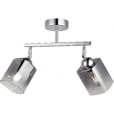 309,95 € Free Shipping | Indoor spotlight 40W 34×30 cm. Double focus Metal casting and glass. Plated chrome Color