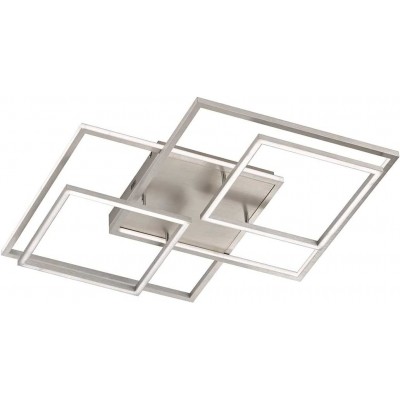 Ceiling lamp 62W Square Shape 72×72 cm. Living room, dining room and bedroom. Modern Style. Aluminum, PMMA and Metal casting. Aluminum Color