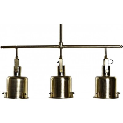 Lampe à suspension Façonner Cylindrique 138×88 cm. Triple foyer Salle, salle à manger et hall. Laiton. Couleur dorée