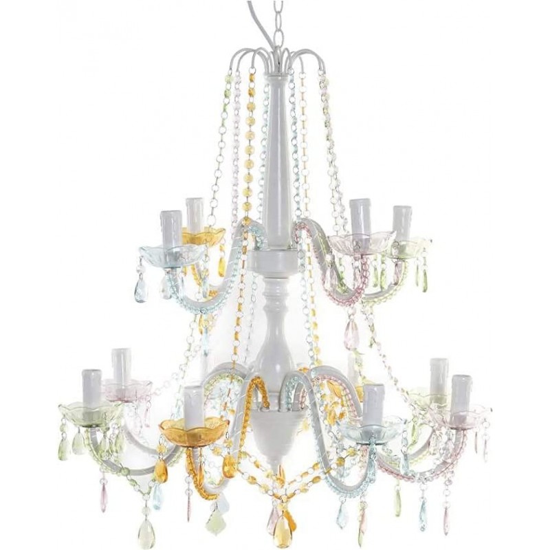 239,95 € Free Shipping | Chandelier 120×66 cm. 12 arms Living room, dining room and bedroom. Acrylic and Metal casting. White Color