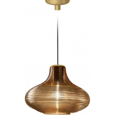 Lámpara colgante Forma Esférica 31×31 cm. Salón, comedor y dormitorio. Cristal y Vidrio. Color dorado