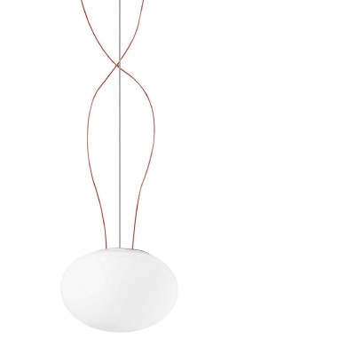 Lampe à suspension Façonner Sphérique 35×29 cm. Salle, chambre et hall. Cristal et Verre. Couleur blanc