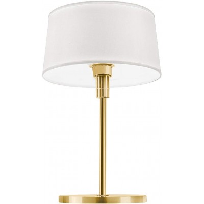 台灯 50W 圆柱型 形状 32×31 cm. 客厅, 饭厅 和 卧室. 纺织品 和 黄铜. 白色的 颜色