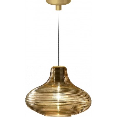 456,95 € Free Shipping | Hanging lamp 60W Spherical Shape 31×31 cm. Living room, dining room and bedroom. Crystal and Glass. Golden Color
