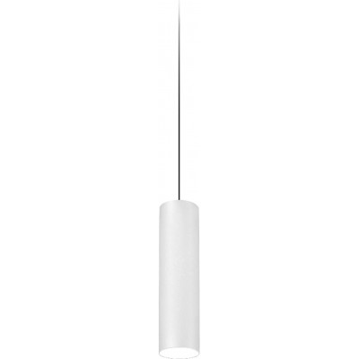 439,95 € Envío gratis | Lámpara colgante Forma Cilíndrica 43×21 cm. LED Salón, comedor y vestíbulo. Aluminio. Color blanco