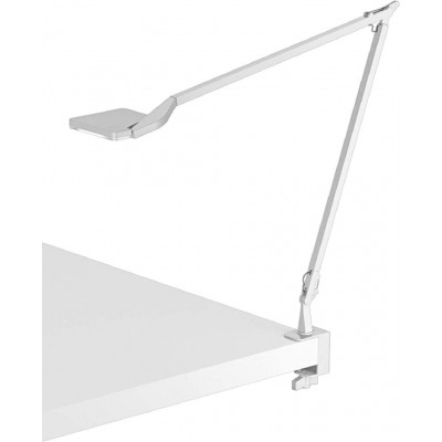 Lampada da scrivania Forma Angolare 119×20 cm. LED con morsetto da tavolo Soggiorno, sala da pranzo e camera da letto. Alluminio. Colore bianca