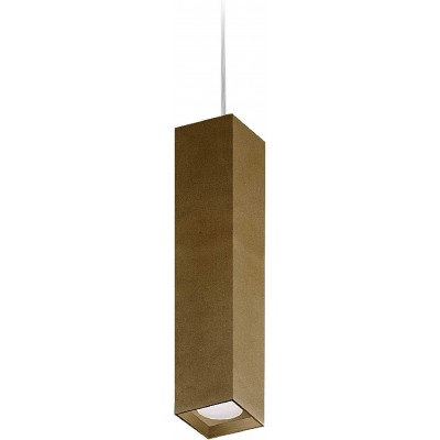 Lampe à suspension 10W Façonner Rectangulaire 47×20 cm. LED Salle, salle à manger et hall. Aluminium. Couleur dorée