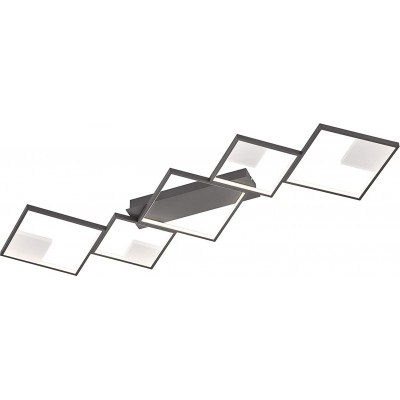 Ceiling lamp 45W Square Shape 131×47 cm. Living room, dining room and lobby. Modern Style. PMMA and Metal casting. Gray Color