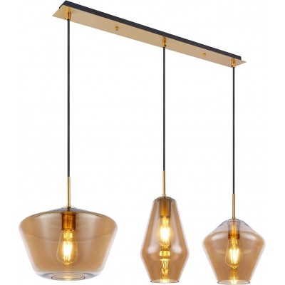 Lampe à suspension 60W 120×100 cm. Salle, salle à manger et chambre. Couleur dorée