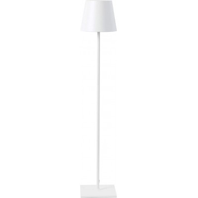 Lámpara de pie 4W Forma Cilíndrica Ø 28 cm. Comedor, dormitorio y vestíbulo. Aluminio y Policarbonato. Color blanco
