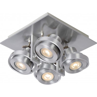 332,95 € Free Shipping | Indoor spotlight 20W 23×23 cm. 4 adjustable spotlights Aluminum. Plated chrome Color