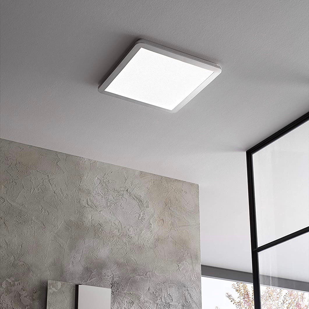 285,95 € Envío gratis | Plafón de interior 26W 60×60 cm. Pmma. Color cromado