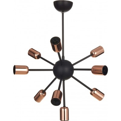 Lustre 60W 70×60 cm. 10 points lumineux Métal. Couleur noir