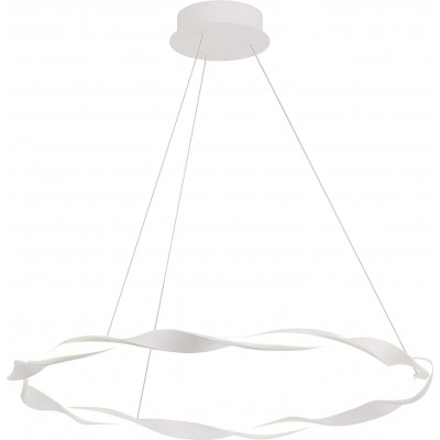 Lámpara colgante 36W Forma Redonda Ø 76 cm. Altura ajustable Comedor, dormitorio y vestíbulo. Estilo moderno. Aluminio. Color blanco
