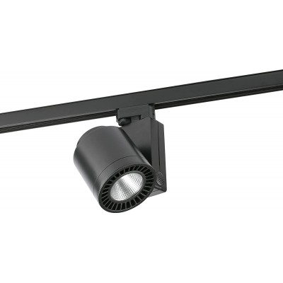 308,95 € Free Shipping | Indoor spotlight 25W 2700K Very warm light. Cylindrical Shape 27×19 cm. Adjustable LED. rail-rail system Living room, dining room and bedroom. Aluminum. Black Color