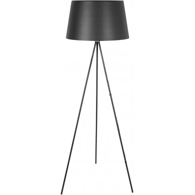 Luminária de piso 40W Forma Cilíndrica 155×50 cm. Tripé de aperto Sala de estar, sala de jantar e salão. Metais. Cor preto