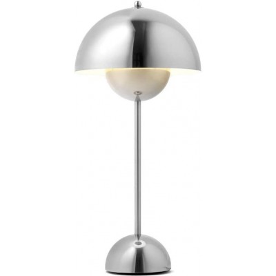 Lampe de table 40W Façonner Sphérique 50×23 cm. Salle, salle à manger et chambre. Acier inoxidable et Laiton. Couleur gris