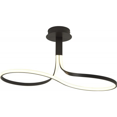 Ceiling lamp Round Shape 86×45 cm. Dimmable light Living room, dining room and bedroom. Modern and cool Style. Steel, Acrylic and Aluminum. Black Color