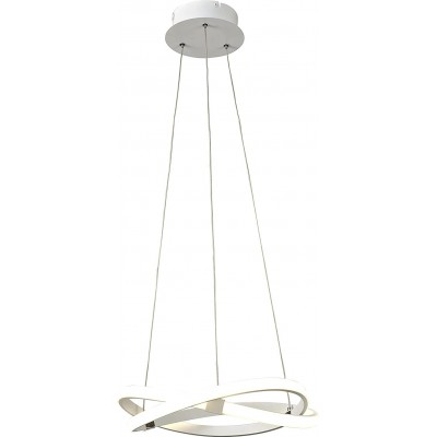 吊灯 圆形的 形状 Ø 38 cm. 可调高度 客厅, 饭厅 和 卧室. 现代的 风格. 钢, 丙烯酸纤维 和 铝. 白色的 颜色
