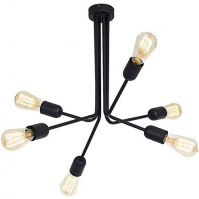 299,95 € Free Shipping | Chandelier 60W 64×64 cm. 6 light points Metal casting. Black Color