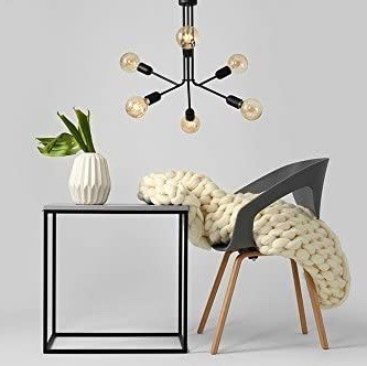 299,95 € Envío gratis | Lámpara de araña 60W 64×64 cm. 6 puntos de luz Metal. Color negro